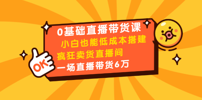 0基础直播带货课：小白也能低成本搭建疯狂卖货直播间：1场直播带货6万-云帆项目库