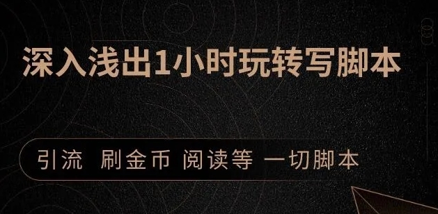 引流脚本实战课：1小时深入浅出视频实操讲解，教你0基础学会写引流脚本-云帆项目库