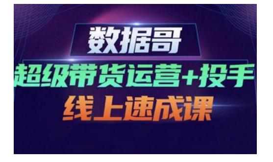 数据哥·超级带货运营+投手线上速成课，快速提升运营和熟悉学会投手技巧-云帆项目库