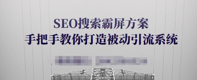 SEO搜索霸屏方案，手把手教你打造被动引流系统【视频课程】-云帆项目库