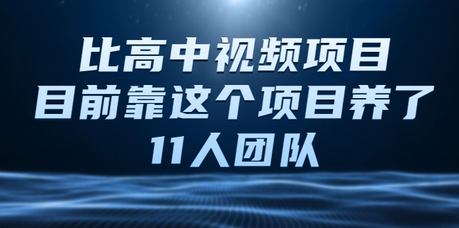 比高中视频项目，目前靠这个项目养了11人团队【视频课程】-云帆项目库