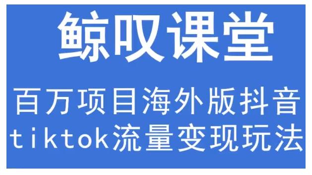 鲸叹号·海外TIKTOK训练营，百万项目海外版抖音tiktok流量变现玩法-云帆项目库