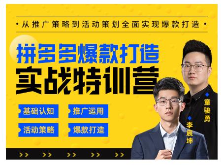 玺承云·拼多多爆款打造实战特训营，一套从入门到高手课程，让你快速拿捏拼多多-云帆项目库