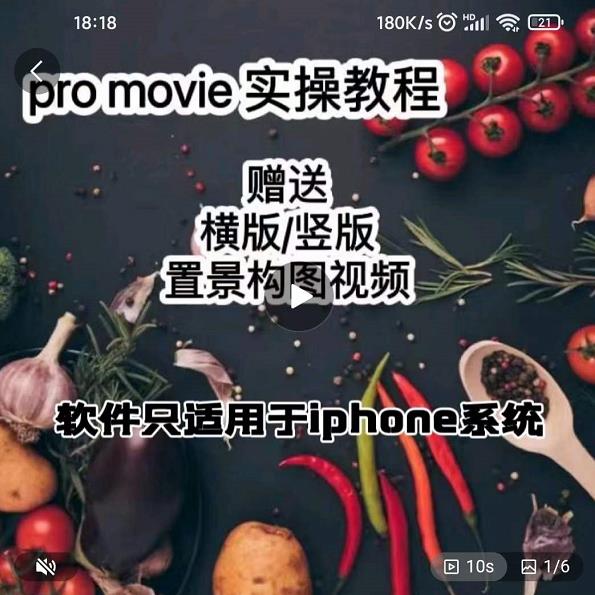 漆十二美食摄影，25​节promovie实操高手课节-云帆项目库