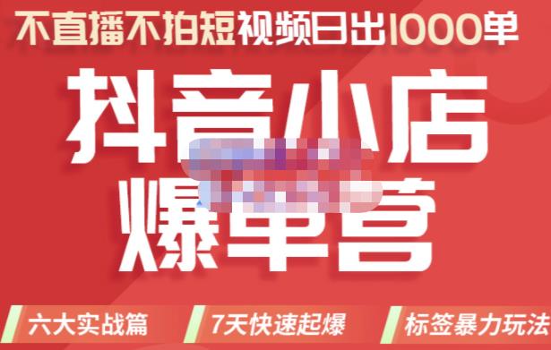 推易电商·2022年抖音小店爆单营，不直播、不拍短视频、日出1000单，暴力玩法-云帆项目库