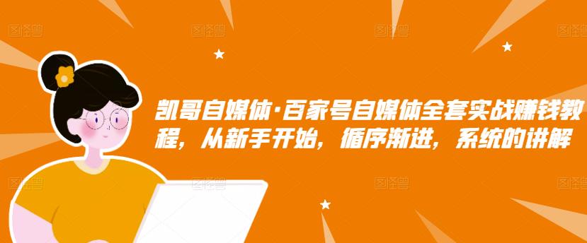 凯哥自媒体·百家号自媒体全套实战赚钱教程，从新手开始，循序渐进，系统的讲解-云帆项目库