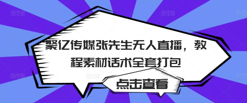 聚亿传媒张先生无人直播，教程素材话术全套打包-云帆项目库