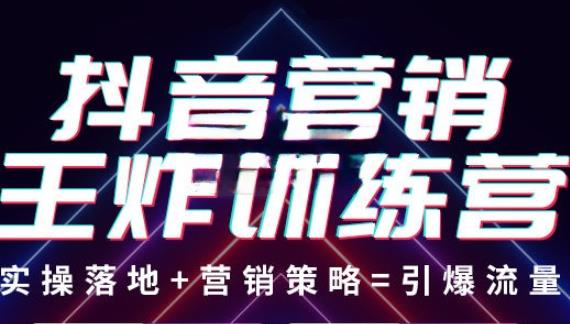 抖音营销王炸训练营，实操落地+营销策略=引爆流量（价值8960元）-云帆项目库