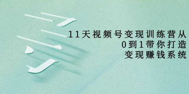 11天视频号变现训练营，从0到1打造变现赚钱系统（价值398元）-云帆项目库