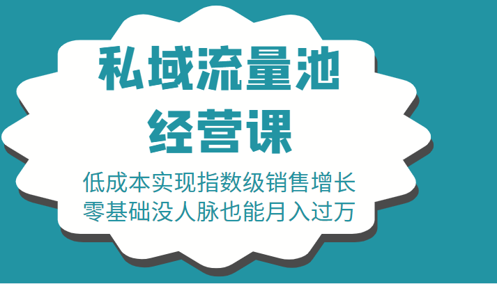 16堂私域流量池经营课：低成本实现指数级销售增长，零基础没人脉也能月入过万-云帆项目库