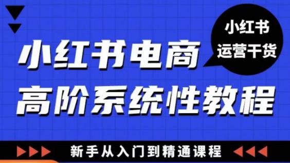 小红书电商高阶系统教程，新手从入门到精通系统课-云帆项目库