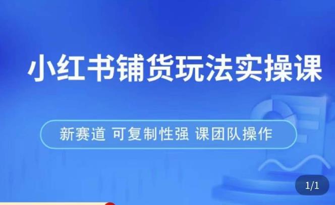 小红书铺货玩法实操课，流量大，竞争小，非常好做，新赛道，可复制性强，可团队操作-云帆项目库