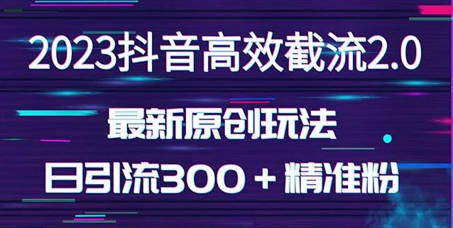 日引300＋创业粉，独家抖音高效截流2.0玩法（价值1280）-云帆项目库