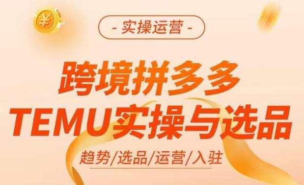 跨境拼多多TEMU实操与选品，​掌握平台运营方法技巧，选品避坑12条标准，爆款的底层思路等-云帆项目库