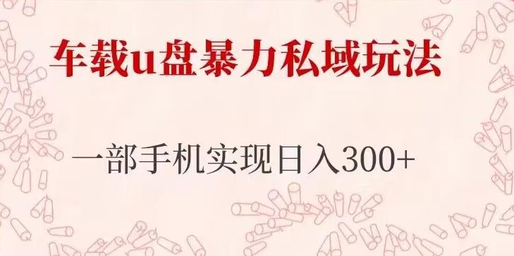 车载u盘暴力私域玩法，长期项目，仅需一部手机实现日入300+-云帆项目库