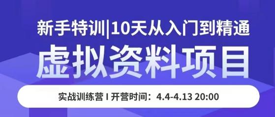 虚拟资料项目新手特训，10天从入门到精通，保姆级实操教学-云帆项目库