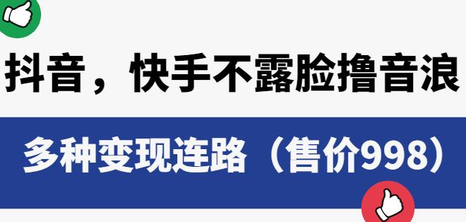 抖音快手不露脸撸音浪项目，多种变现连路（售价998）-云帆项目库