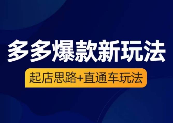 海神·多多爆款新玩法，​起店思路+直通车玩法（3节精华课）-云帆项目库