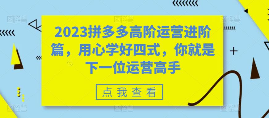 2023拼多多高阶运营进阶篇，用心学好四式，你就是下一位运营高手-云帆项目库