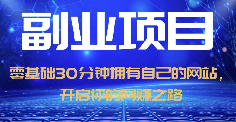 零基础30分钟拥有自己的网站，日赚1000+，开启你的网赚之路-云帆项目库