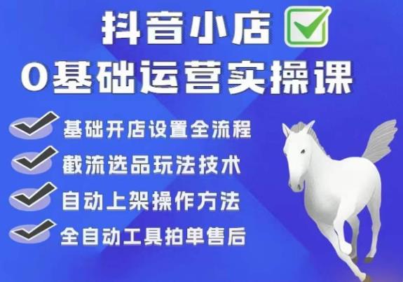 白马电商·0基础抖店运营实操课，基础开店设置全流程，截流选品玩法技术-云帆项目库