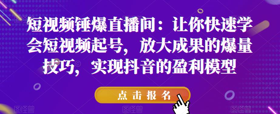 短视频锤爆直播间：让你快速学会短视频起号，放大成果的爆量技巧，实现抖音的盈利模型-云帆项目库