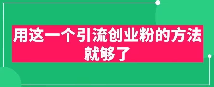 用这一个引流创业粉的方法就够了，PPT短视频引流创业粉【揭秘】-云帆项目库