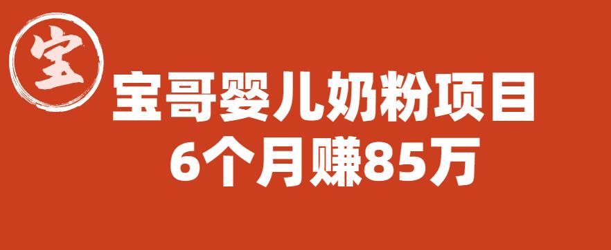 宝哥婴儿奶粉项目，6个月赚85w【图文非视频】【揭秘】-云帆项目库