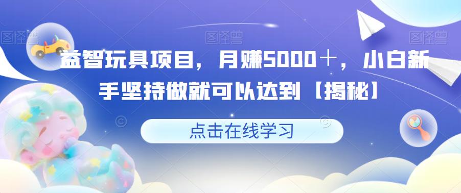 益智玩具项目，月赚5000＋，小白新手坚持做就可以达到【揭秘】-云帆项目库