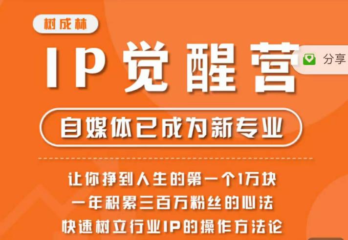 树成林·IP觉醒营，快速树立行业IP的操作方法论，让你赚到人生的第一个1万块（更新）-云帆项目库