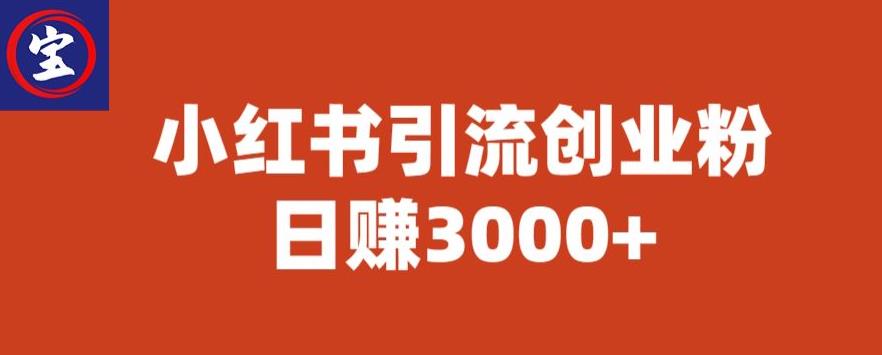 宝哥小红书引流创业粉，日赚3000+【揭秘】-云帆项目库