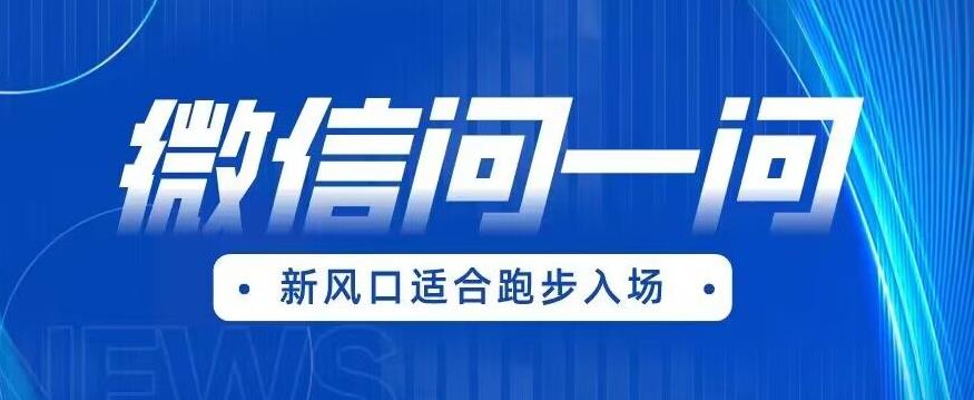 全网首发微信问一问新风口变现项目（价值1999元）【揭秘】-云帆项目库