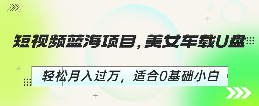 短视频蓝海项目，美女车载U盘，轻松月入过万，适合0基础小白【揭秘】-云帆项目库