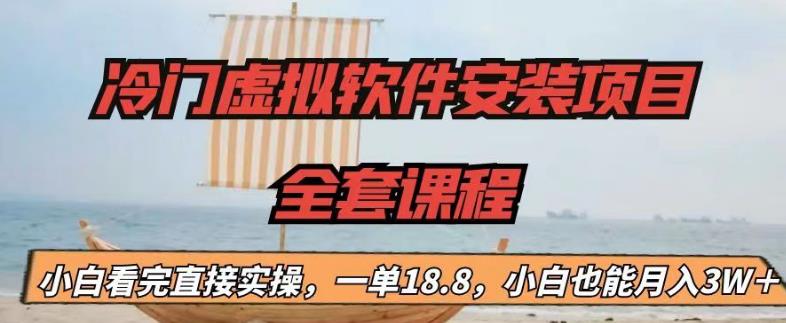 冷门虚拟软件安装项目，一单18.8，小白也能月入3W＋【揭秘】-云帆项目库