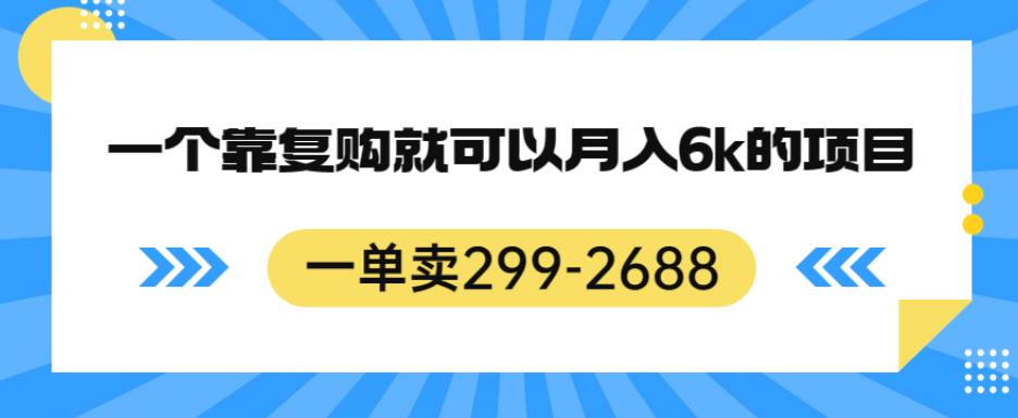 一单卖299-2688，一个靠复购就可以月入6k的暴利项目【揭秘】-云帆项目库