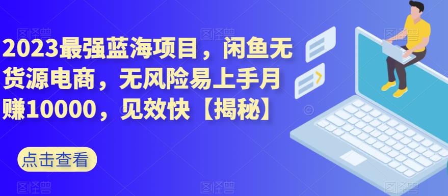 2023最强蓝海项目，闲鱼无货源电商，无风险易上手月赚10000，见效快【揭秘】-云帆项目库