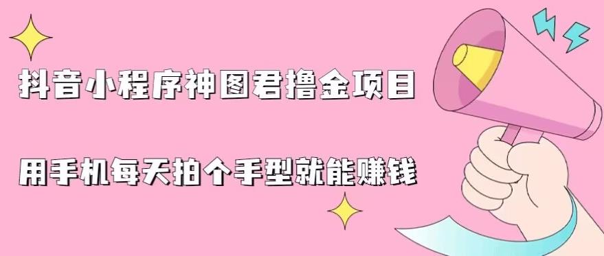 抖音小程序神图君撸金项目，用手机每天拍个手型挂载一下小程序就能赚钱【揭秘】-云帆项目库