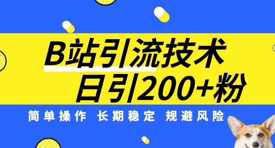 B站引流技术：每天引流200精准粉，简单操作，长期稳定，规避风险-云帆项目库