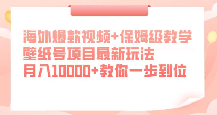 海外爆款视频+保姆级教学，壁纸号项目最新玩法，月入10000+教你一步到位【揭秘】-云帆项目库