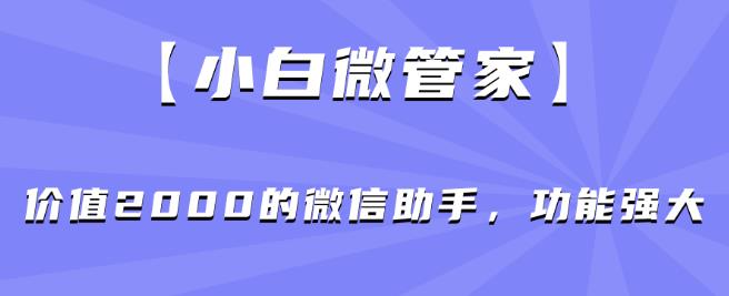 【小白微管家】价值2000的微信助手，功能强大-云帆项目库