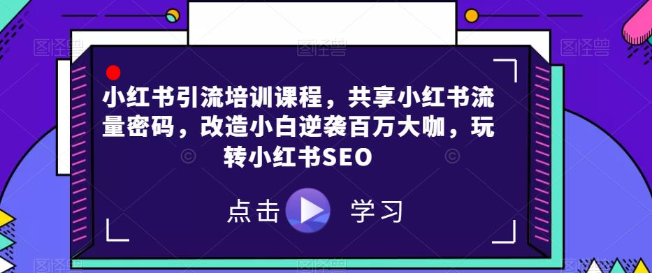 小红书引流培训课程，共享小红书流量密码，改造小白逆袭百万大咖，玩转小红书SEO-云帆项目库