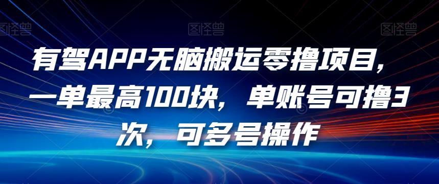 有驾APP无脑搬运零撸项目，一单最高100块，单账号可撸3次，可多号操作【揭秘】-云帆项目库