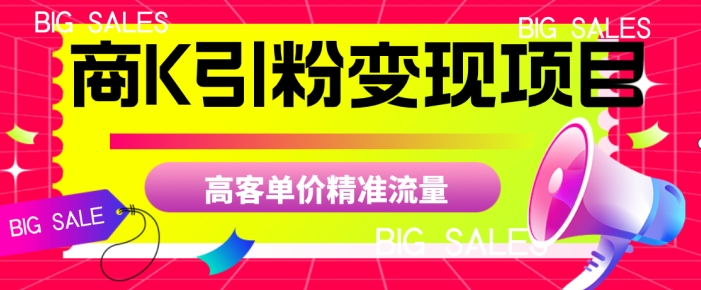 商K引粉变现项目，高客单价精准流量【揭秘】-云帆项目库