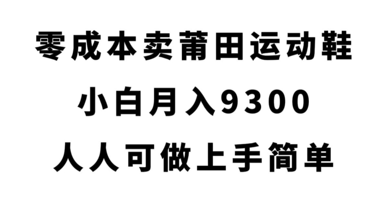 零成本卖莆田运动鞋，小白月入9300，人人可做上手简单【揭秘】-云帆项目库