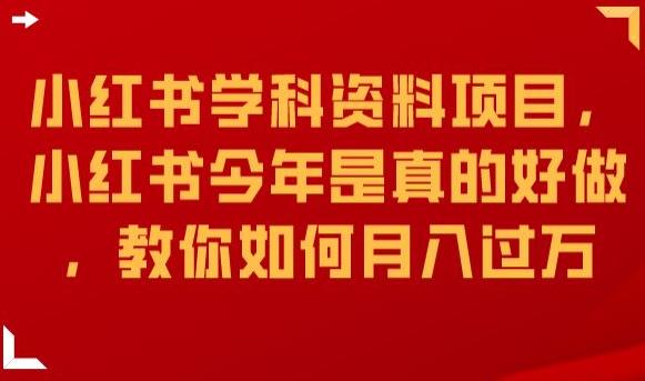 小红书学科资料项目，小红书今年是真的好做，教你如何月入过万【揭秘】-云帆项目库