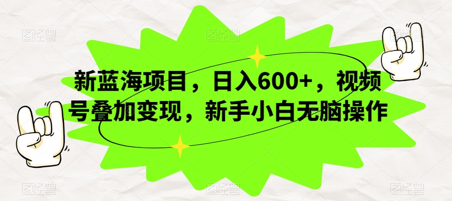 新蓝海项目，日入600+，视频号叠加变现，新手小白无脑操作【揭秘】-云帆项目库