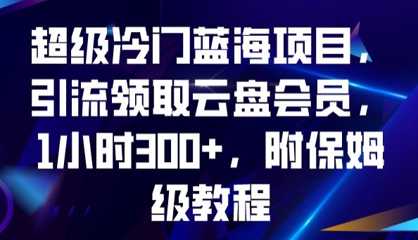 超级冷门蓝海项目，引流领取云盘会员，1小时300+，附保姆级教程-云帆项目库