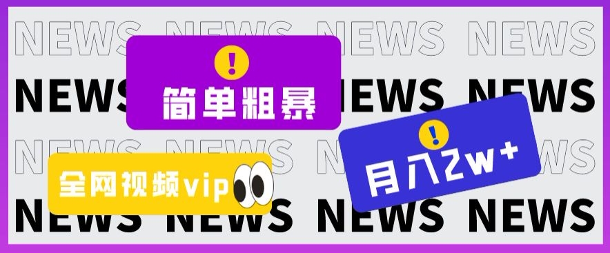 简单粗暴零成本，高回报，全网视频VIP掘金项目，月入2万＋【揭秘】-云帆项目库