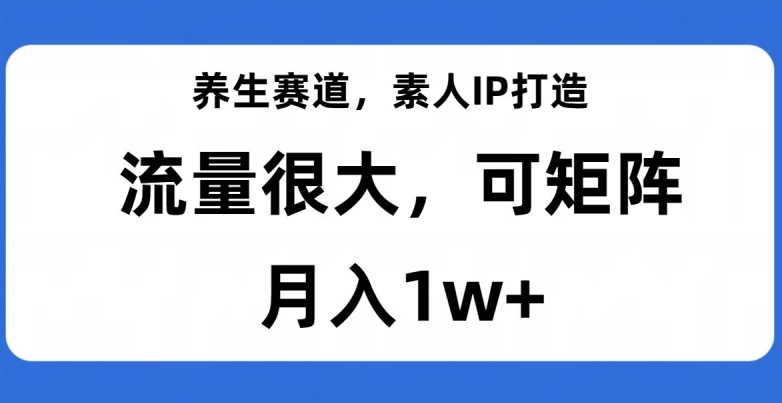 养生赛道，素人IP打造，流量很大，可矩阵，月入1w+【揭秘】-云帆项目库