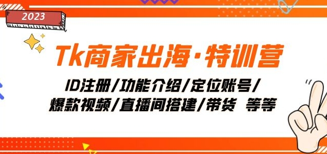 Tk商家出海·特训营：ID注册/功能介绍/定位账号/爆款视频/直播间搭建/带货-云帆项目库